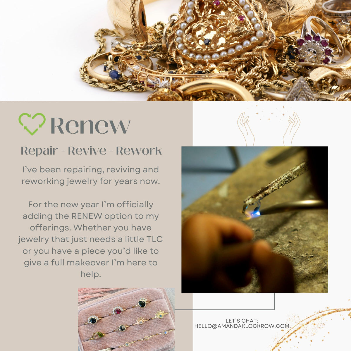 Renew♻️ just launched - let's repair, rework and renew jewelry you already have!
