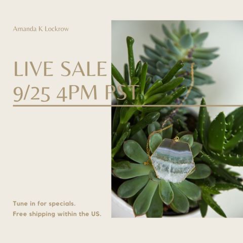 This month's instagram live is Friday September 25th at 4pm PST