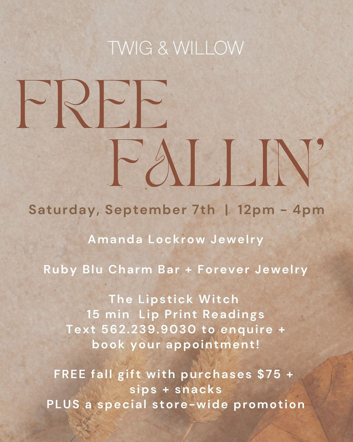 Free Fallin' Trunk Show Saturday
