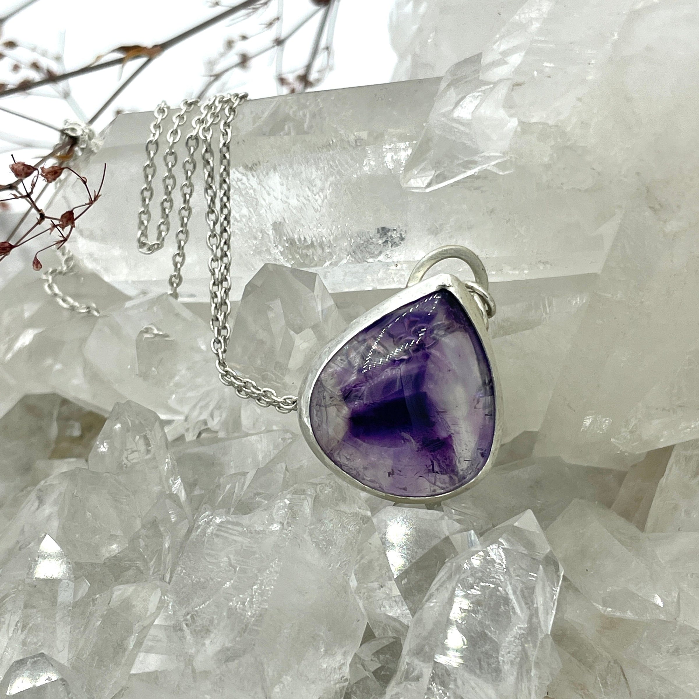 Amethyst Phantom in Quartz Necklace - sterling silver | Aislinn Collection necklace Amanda K Lockrow