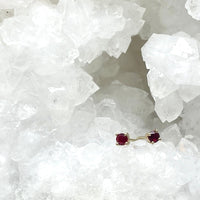 Ruby 3mm Sophia Stud Earrings - 14K gold | Fine Collection earrings Amanda K Lockrow