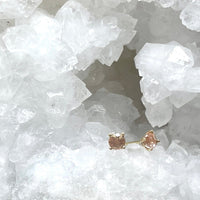 Oregon Sunstone Sophia 4mm Stud Earrings - 14k gold | Fine Collection earrings Amanda K Lockrow