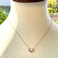 Dainty Sunrise Necklace - 14k rose gold and blue sapphire | Sunrise Collection necklace Amanda K Lockrow