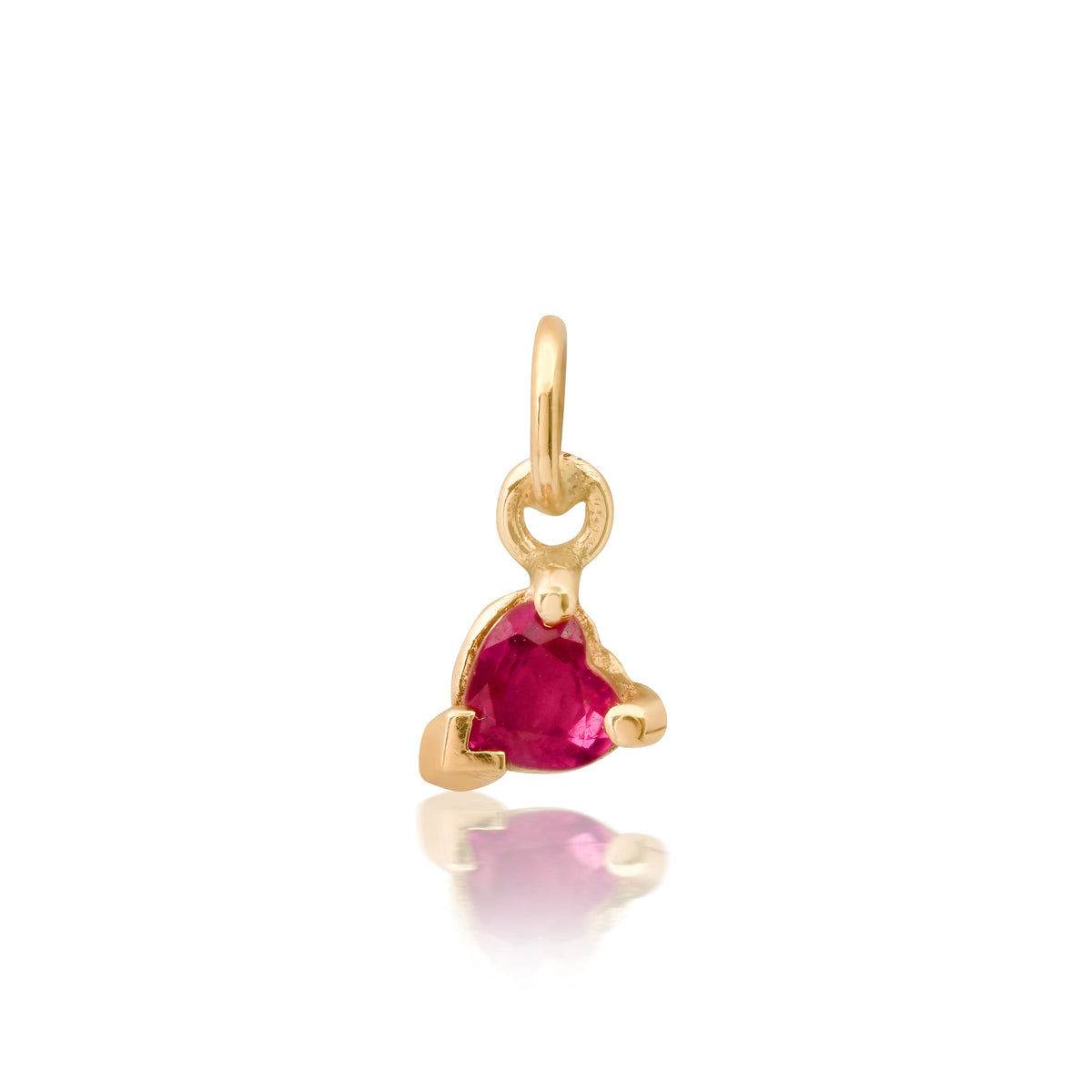 Open Hearted Ruby Heart Charm -14k yellow gold | Fine Collection charm Amanda K Lockrow