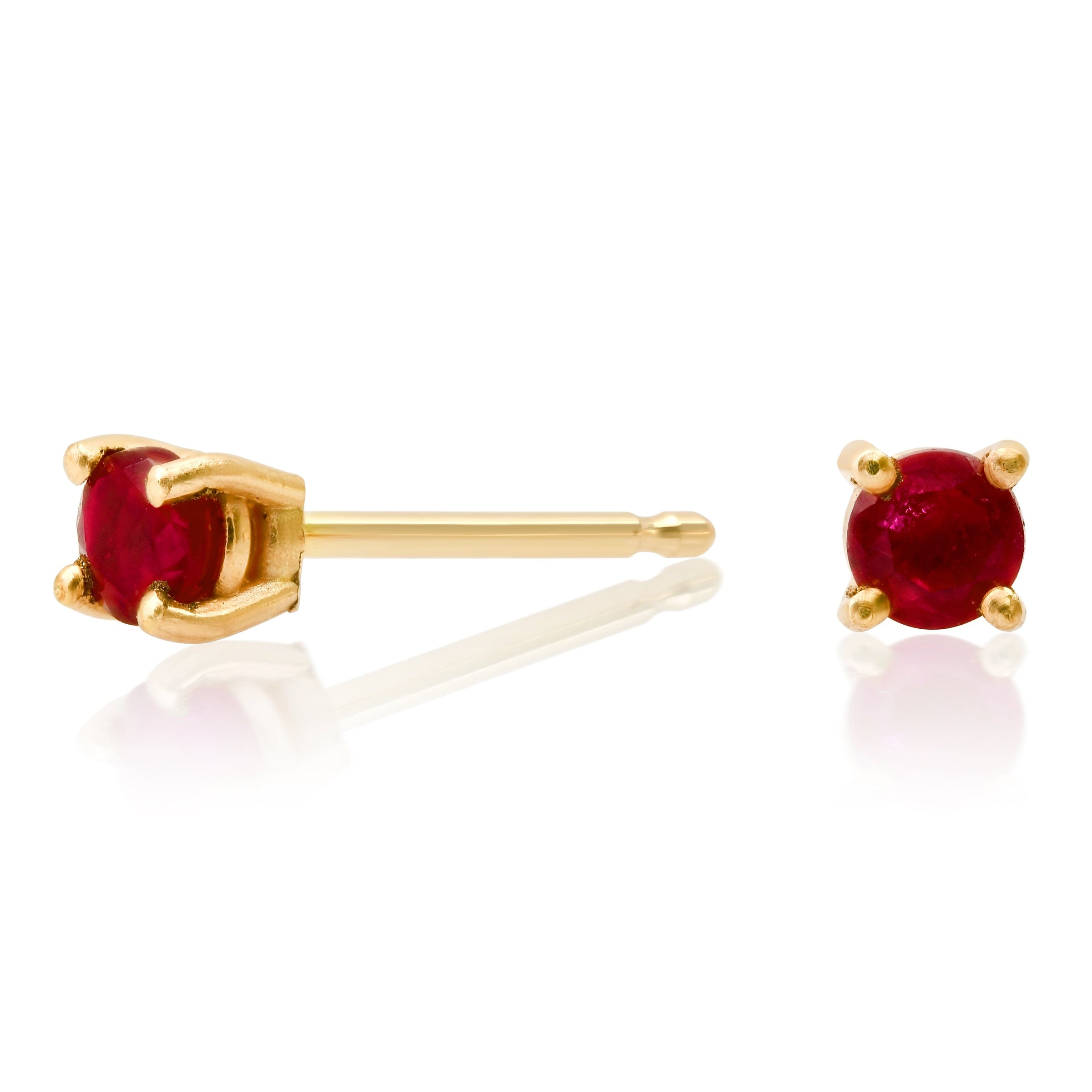 Ruby 3mm studs earrings Amanda K Lockrow
