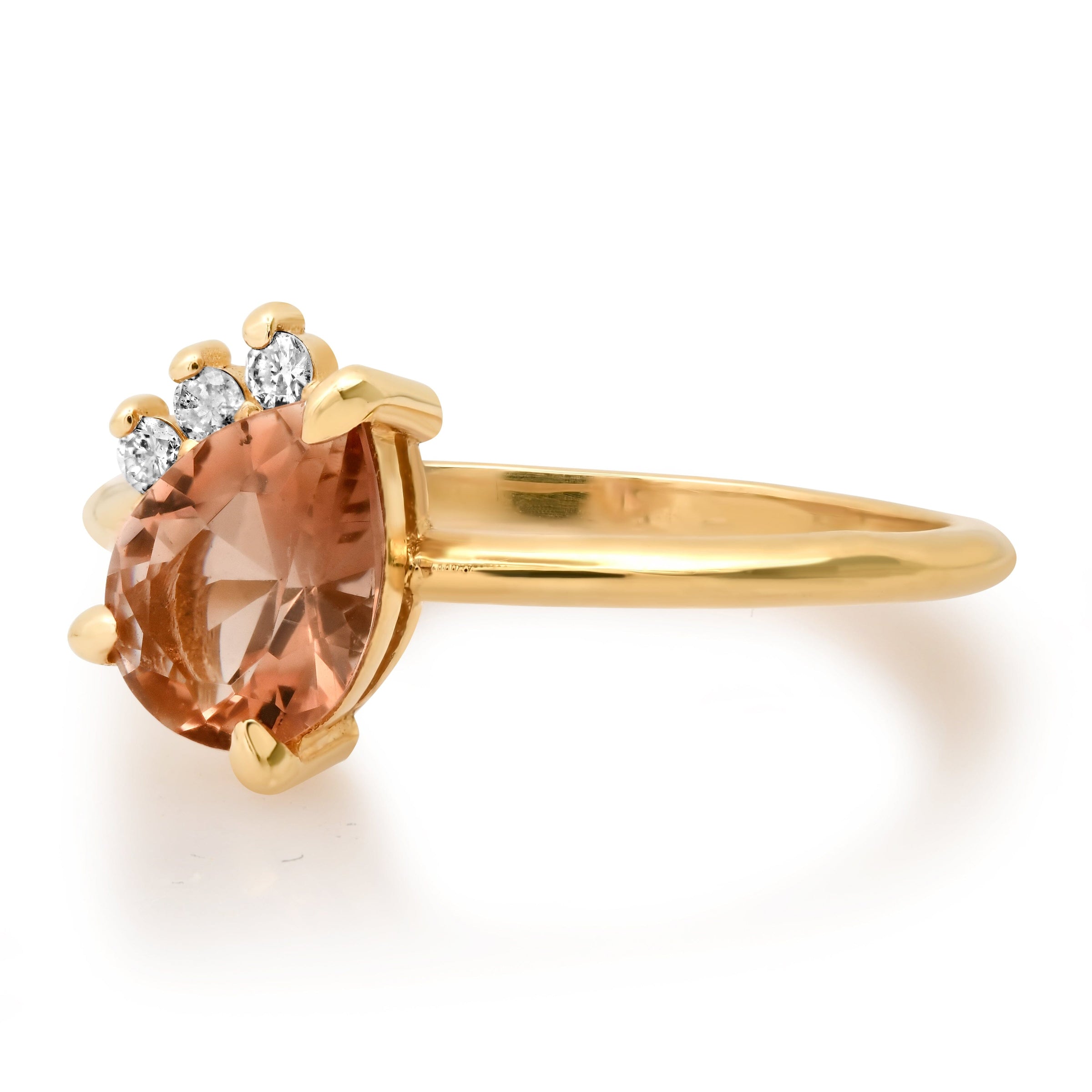 Oregon Sunstone and Diamond Muse Ring - 14k gold | Size 6 | Aislinn Collection ring Amanda K Lockrow