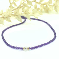 Strung Together Amethyst and Herkimer Diamond Beaded Necklace - 14k gold filled | Little Rock Collection necklace Amanda K Lockrow