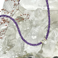 Strung Together Amethyst and Herkimer Diamond Beaded Necklace - 14k gold filled | Little Rock Collection necklace Amanda K Lockrow