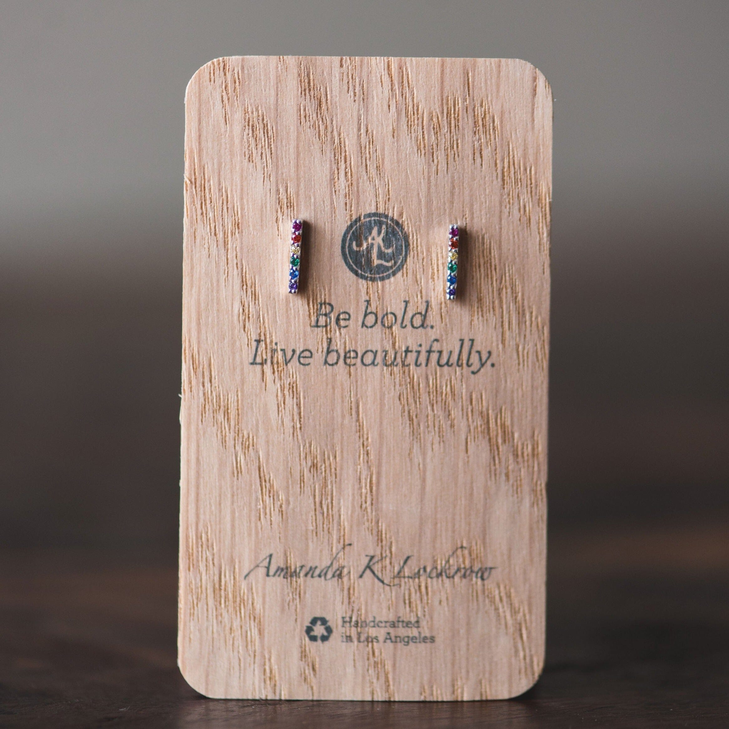 Felicity Rainbow Stud Earrings - 18k gold vermeil earrings Amanda K Lockrow