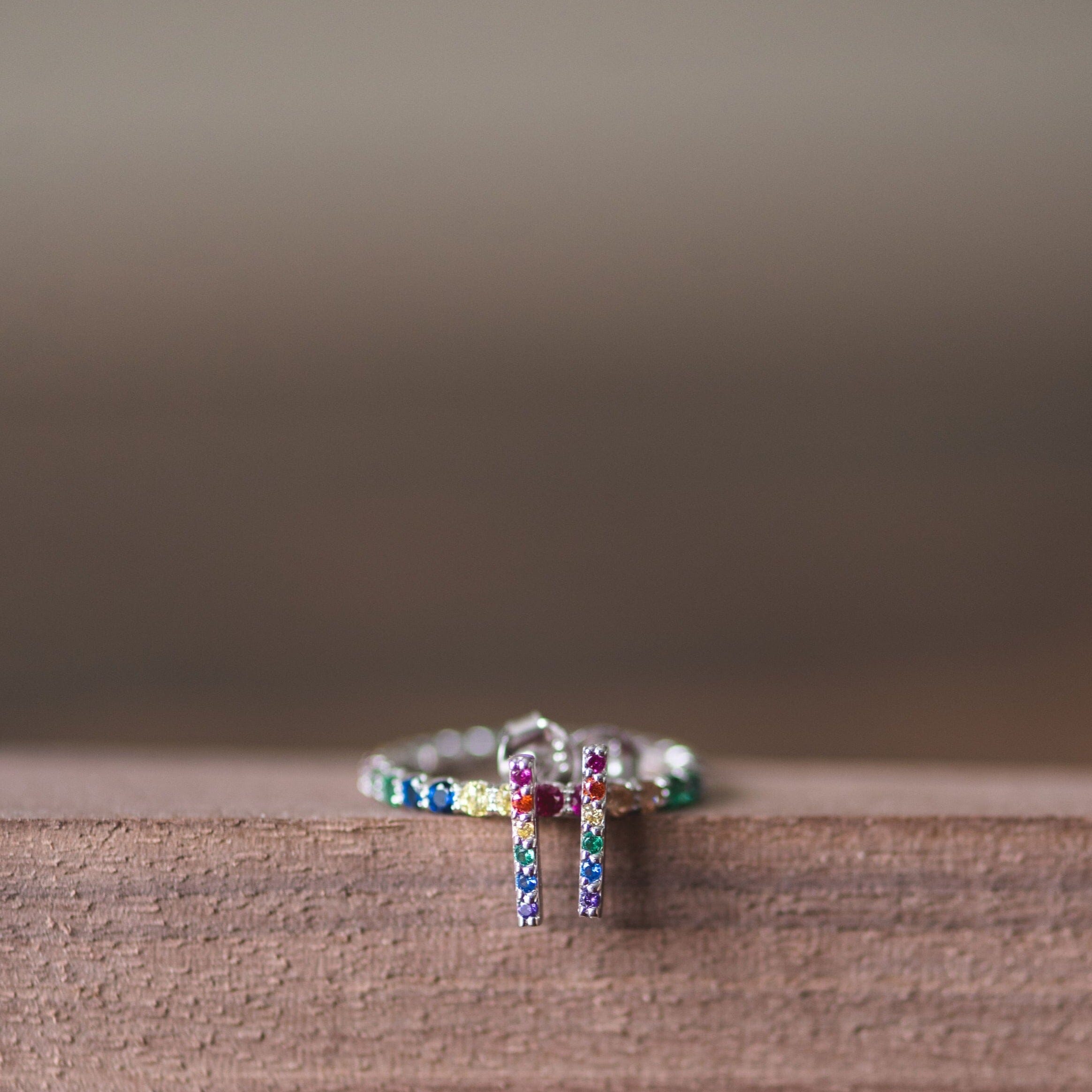 Felicity Rainbow Stud Earrings - 18k gold vermeil earrings Amanda K Lockrow