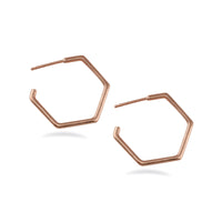 Hexagon Hoop Earrings - 14k gold | Fine Collection earrings Amanda K Lockrow