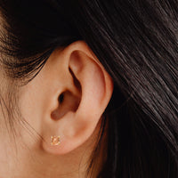 Oregon Sunstone Sophia 4mm Stud Earrings - 14k gold | Fine Collection earrings Amanda K Lockrow