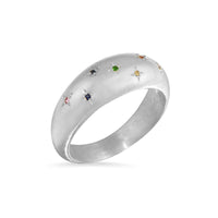 Stargazer rainbow sapphire sterling silver ring ring Amanda K Lockrow