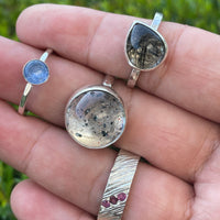 Blue Mica in Quartz Ring - Sterling Silver | Size 7 | Aislinn Collection ring Amanda K Lockrow