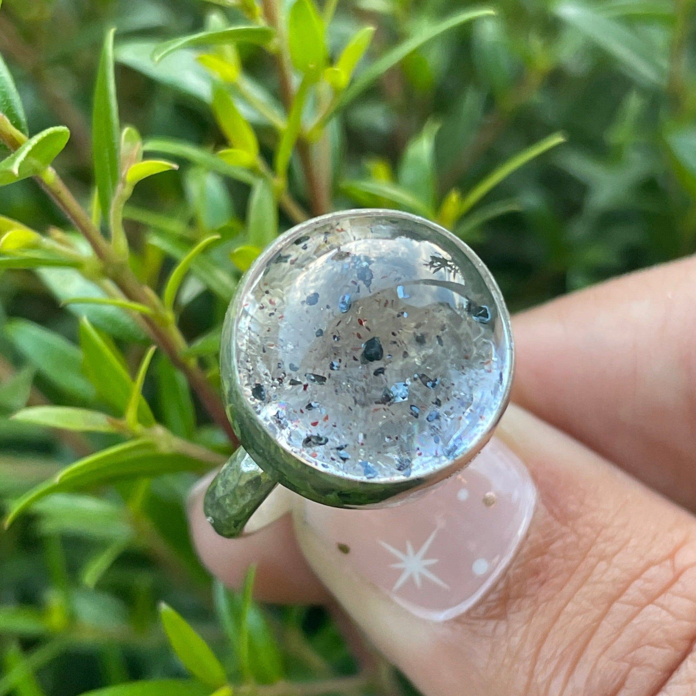 Blue Mica in Quartz Ring - Sterling Silver | Size 7 | Aislinn Collection ring Amanda K Lockrow