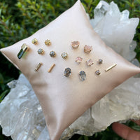 Oregon Sunstone Sophia 4mm Stud Earrings - 14k gold | Fine Collection earrings Amanda K Lockrow