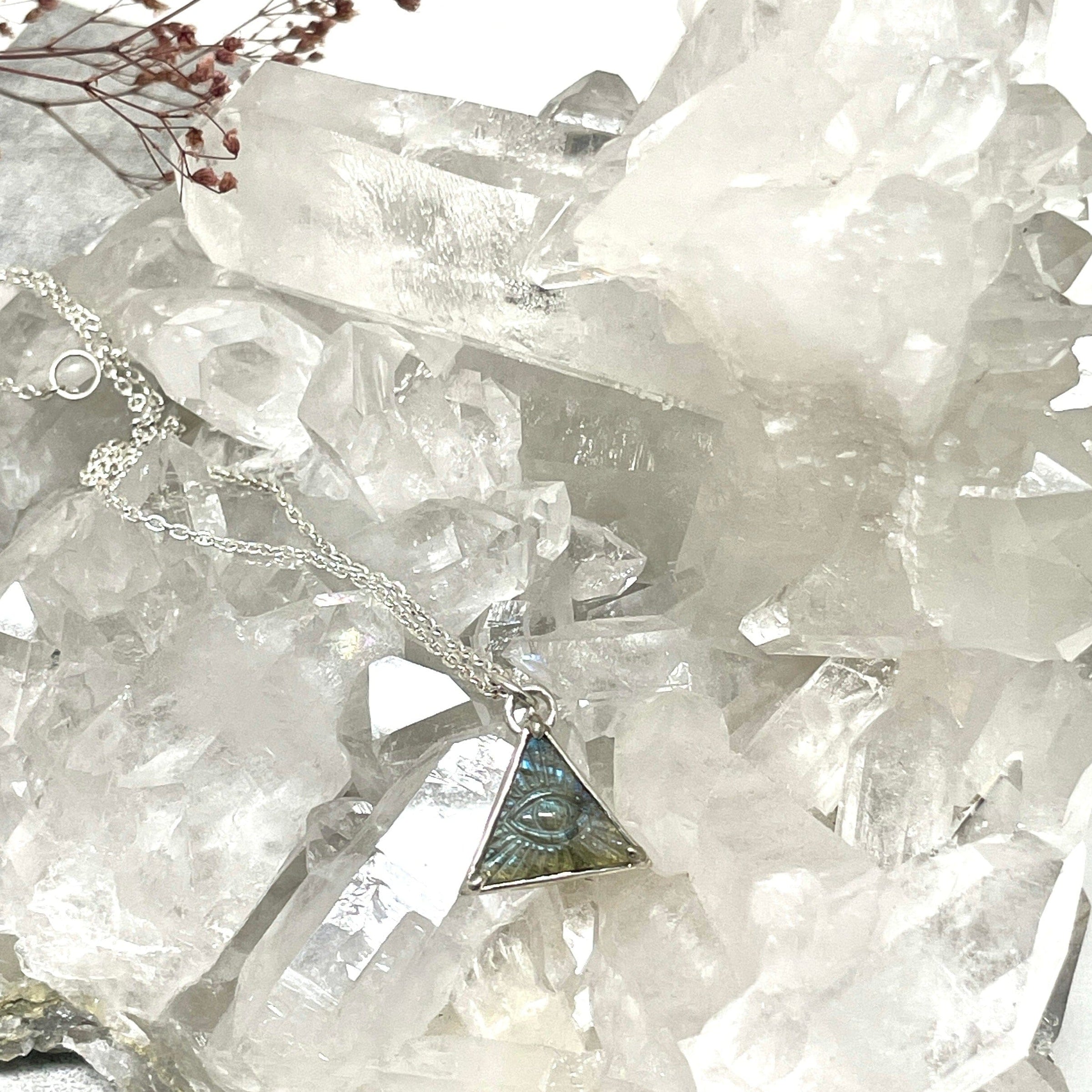 Third Eye Labradorite Triangle Necklace - sterling silver | Talisman Collection necklace Amanda K Lockrow