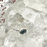 Rose Cut Moss Aquamarine Ring - sterling silver | Stone Love ring Amanda K Lockrow