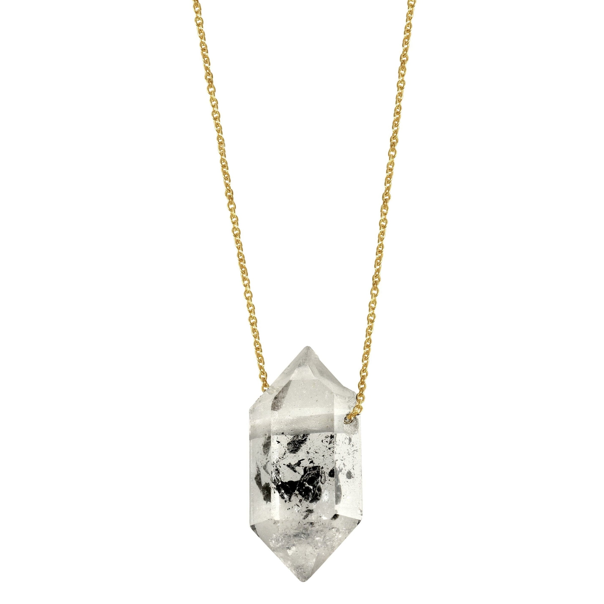 Tara Tibetan Quartz Floating Crystal Necklace larger size - 14k gold | Aislinn Collection necklace Amanda K Lockrow