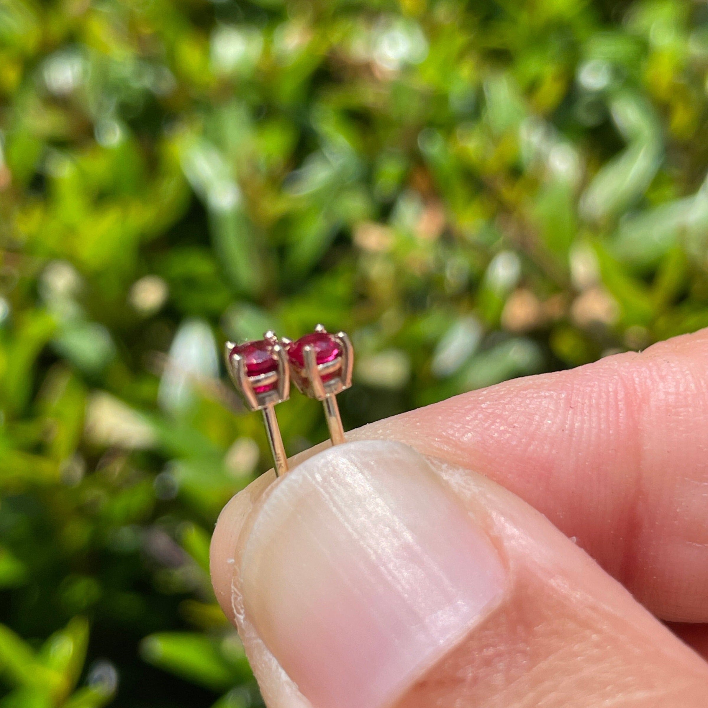 Ruby 3mm Sophia Stud Earrings - 14K gold | Fine Collection earrings Amanda K Lockrow