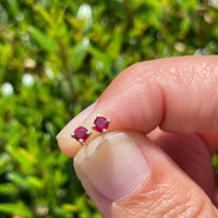 Ruby 3mm Sophia Stud Earrings - 14K gold | Fine Collection earrings Amanda K Lockrow