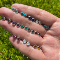 Amazonite Gemdrop 4mm studs - sterling silver | Petite Collection earrings Amanda K Lockrow
