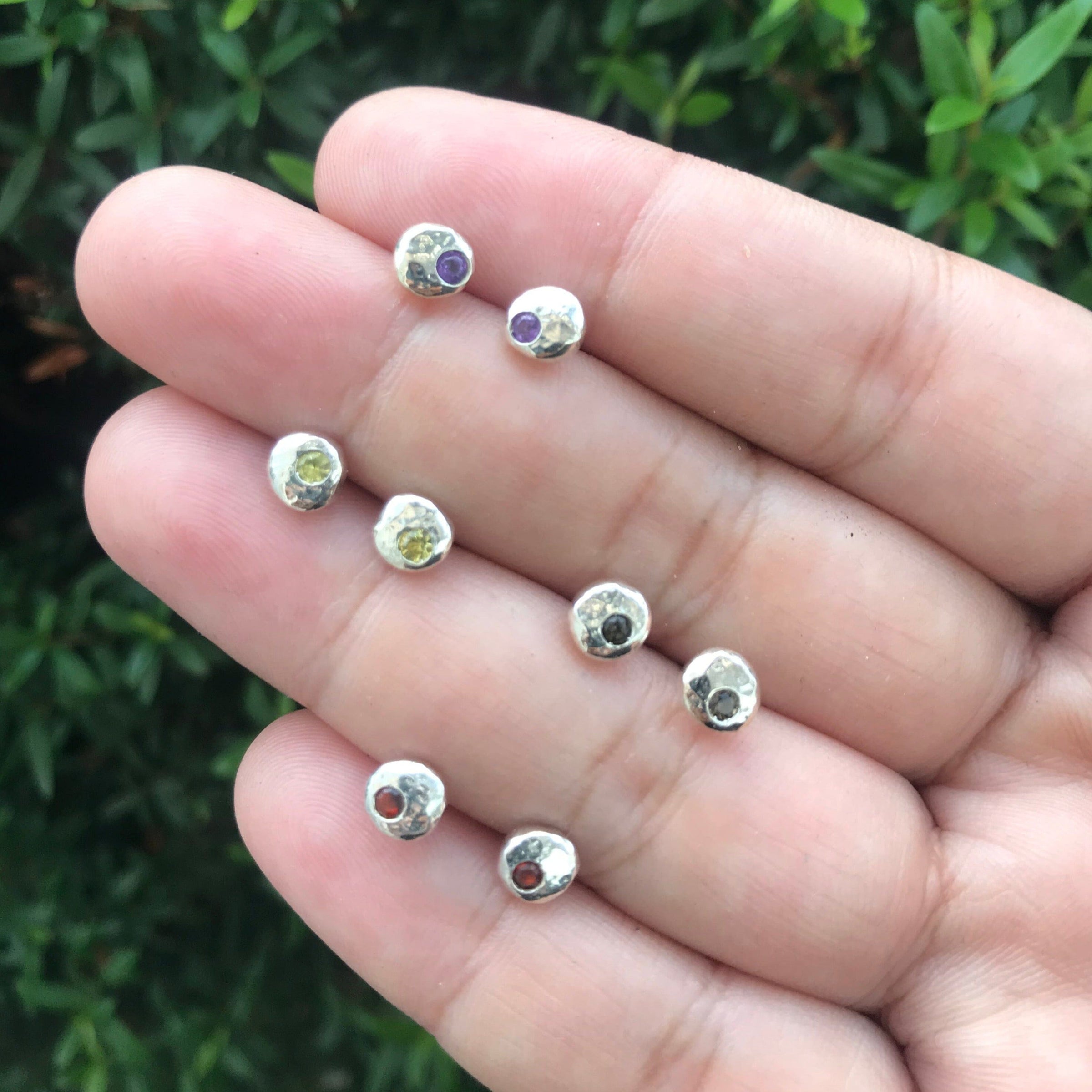 Pebble Studs Choose Your Stone - sterling silver | Sticks & Stones Collection earrings Amanda K Lockrow