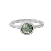 Rose Cut Moss Aquamarine Ring - sterling silver | Stone Love ring Amanda K Lockrow