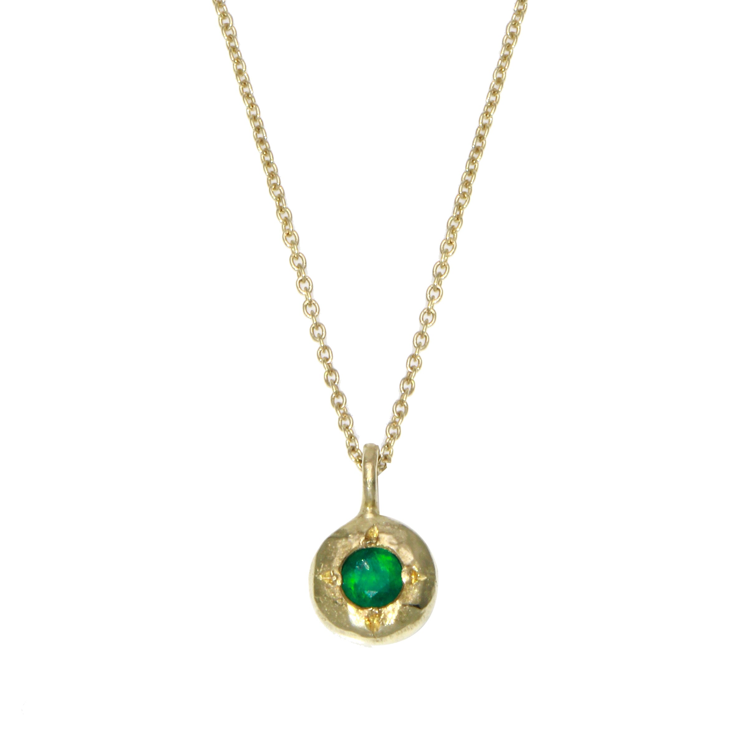 Elemental Emerald Pebble Necklace - 14k yellow gold | Sticks & Stones Collection necklace Amanda K Lockrow