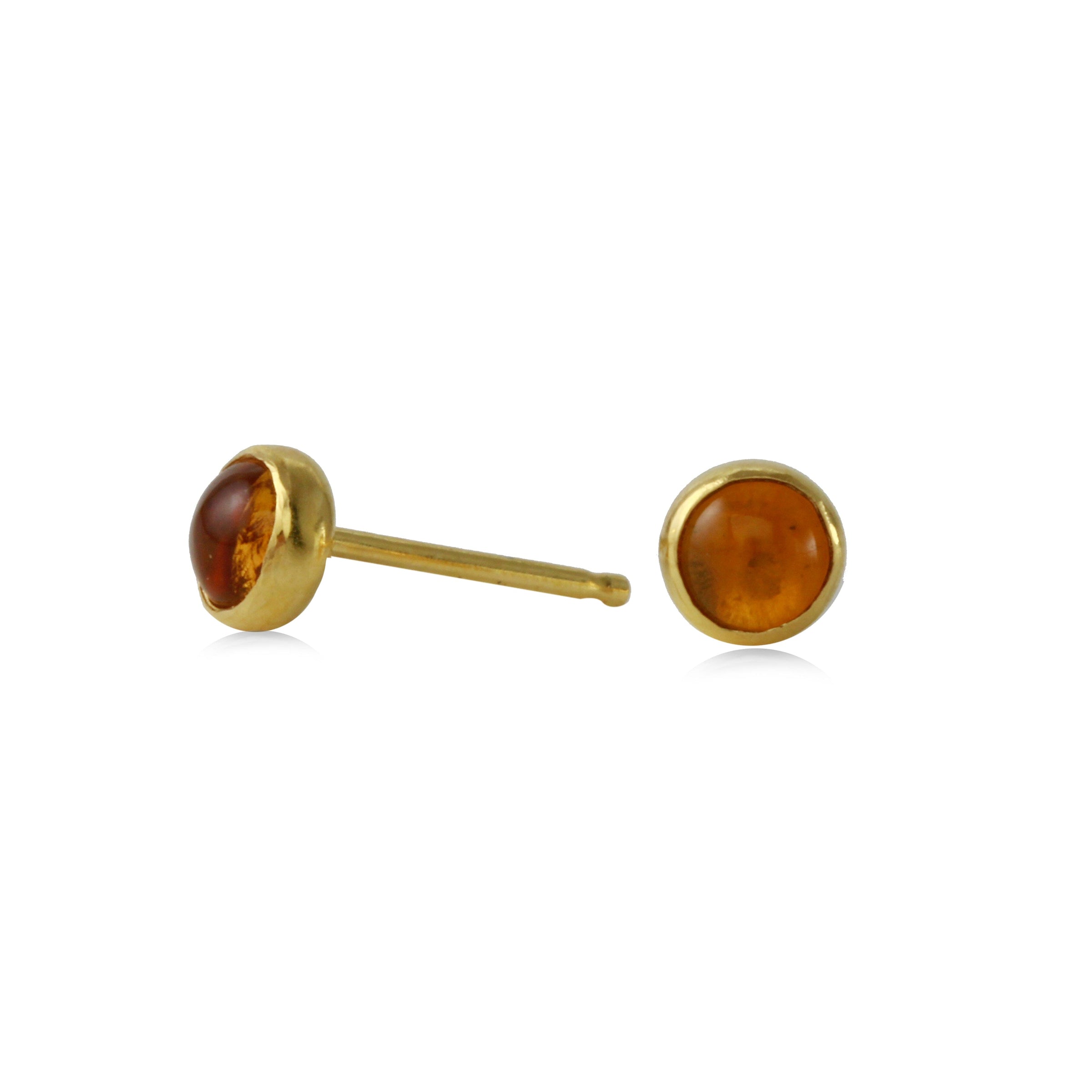 Citrine Gemdrop 4mm Stud Earrings - sterling silver or 18K gold vermeil | Sticks & Stones Collection earrings Amanda K Lockrow