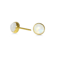 Rainbow Moonstone Gemdrop 6mm Stud Earrings - sterling silver or 18K gold vermeil | Petite Collection earrings Amanda K Lockrow