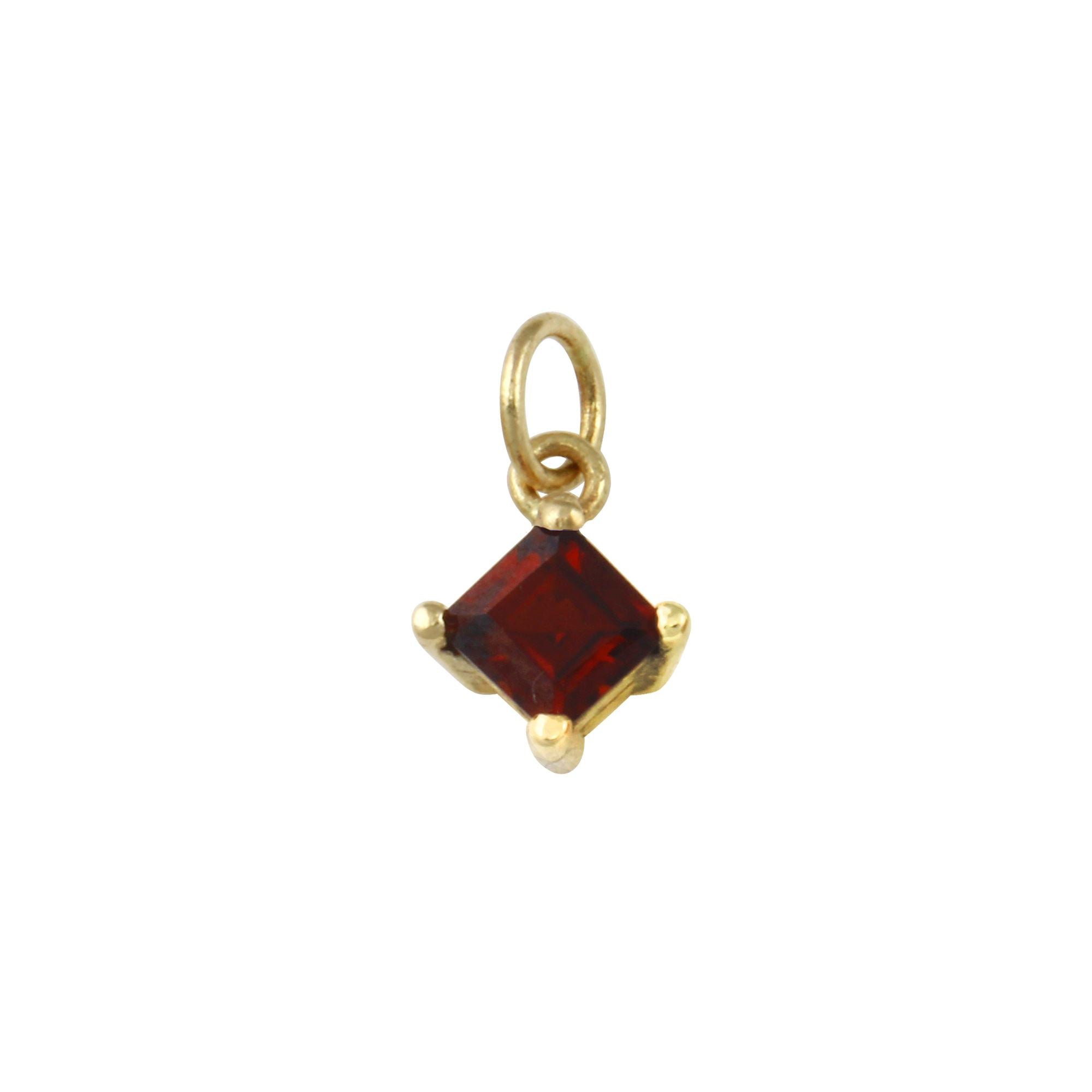 Garnet Square Charm - 14k gold | Talisman Collection charm Amanda K Lockrow