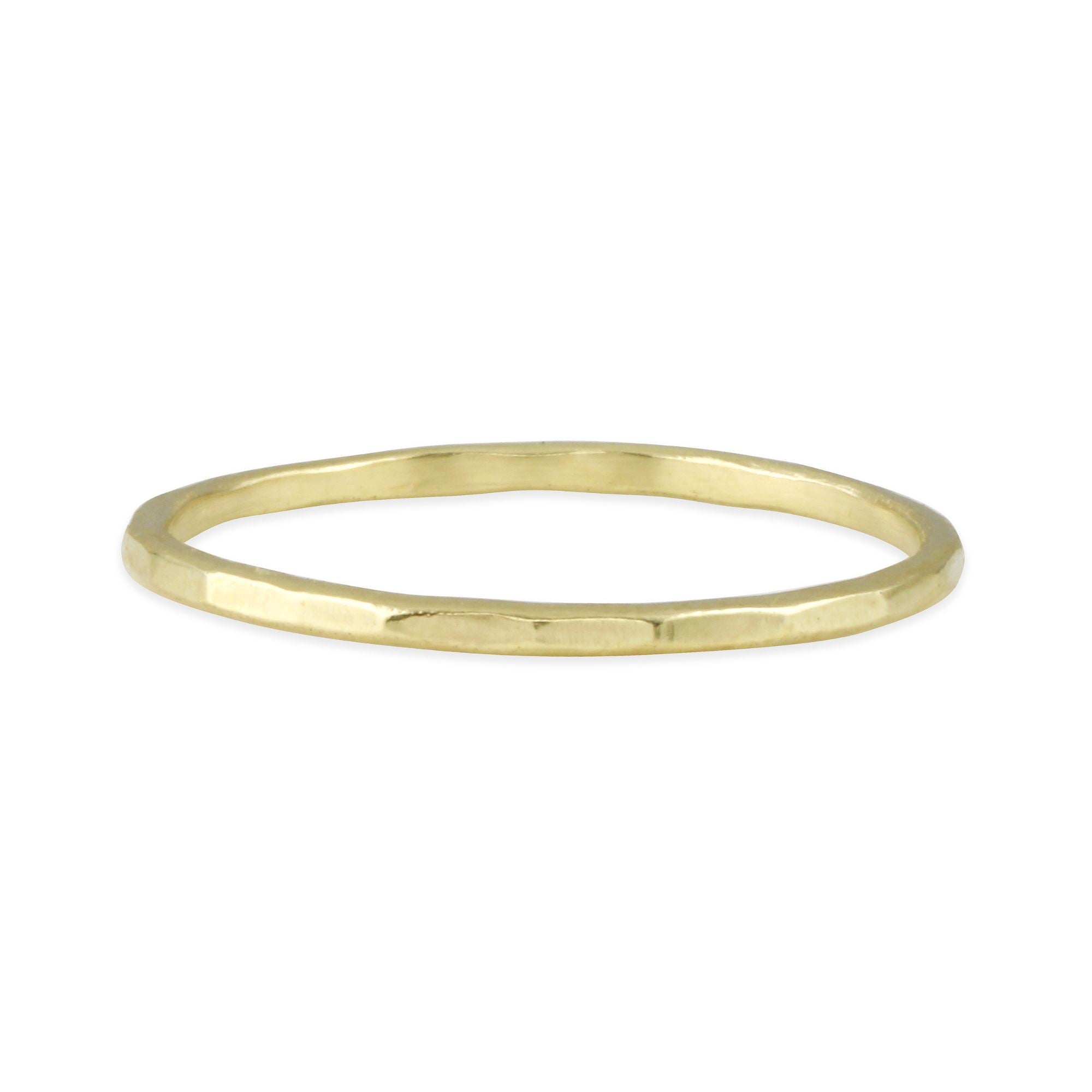 Thin Faceted Gold Band - 14k gold | Sticks & Stones Collection ring Amanda K Lockrow