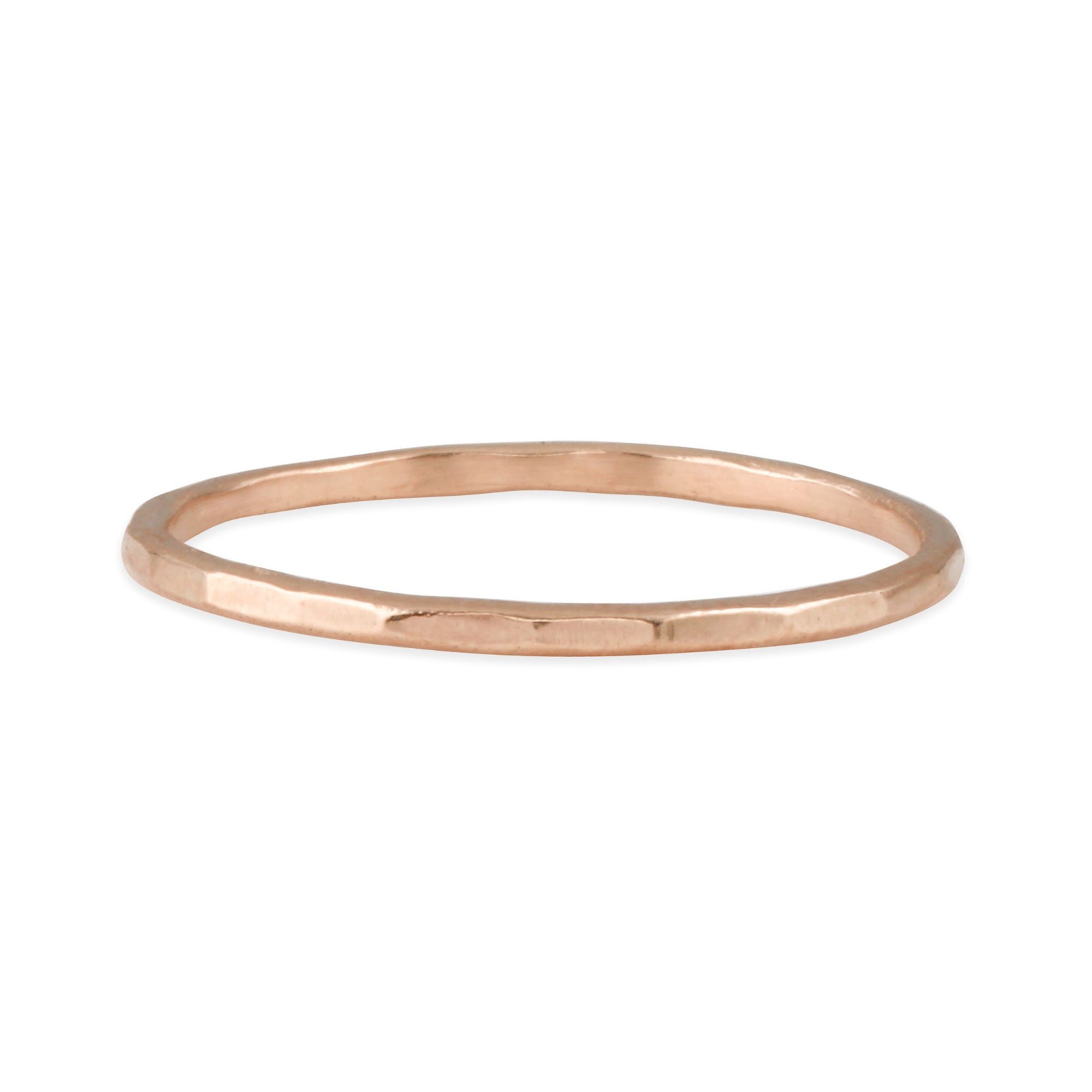 Thin Faceted Gold Band - 14k gold | Sticks & Stones Collection ring Amanda K Lockrow