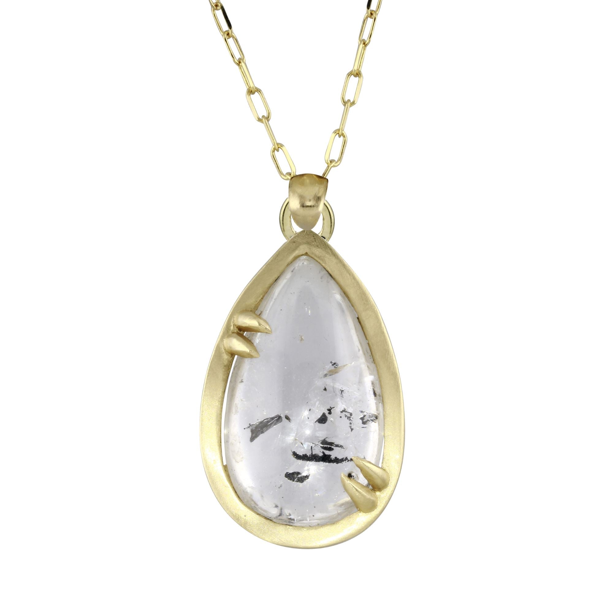 Indra Quicksand Enhydro Quartz Large Drop Necklace - 14k gold | Aislinn Collection necklace Amanda K Lockrow