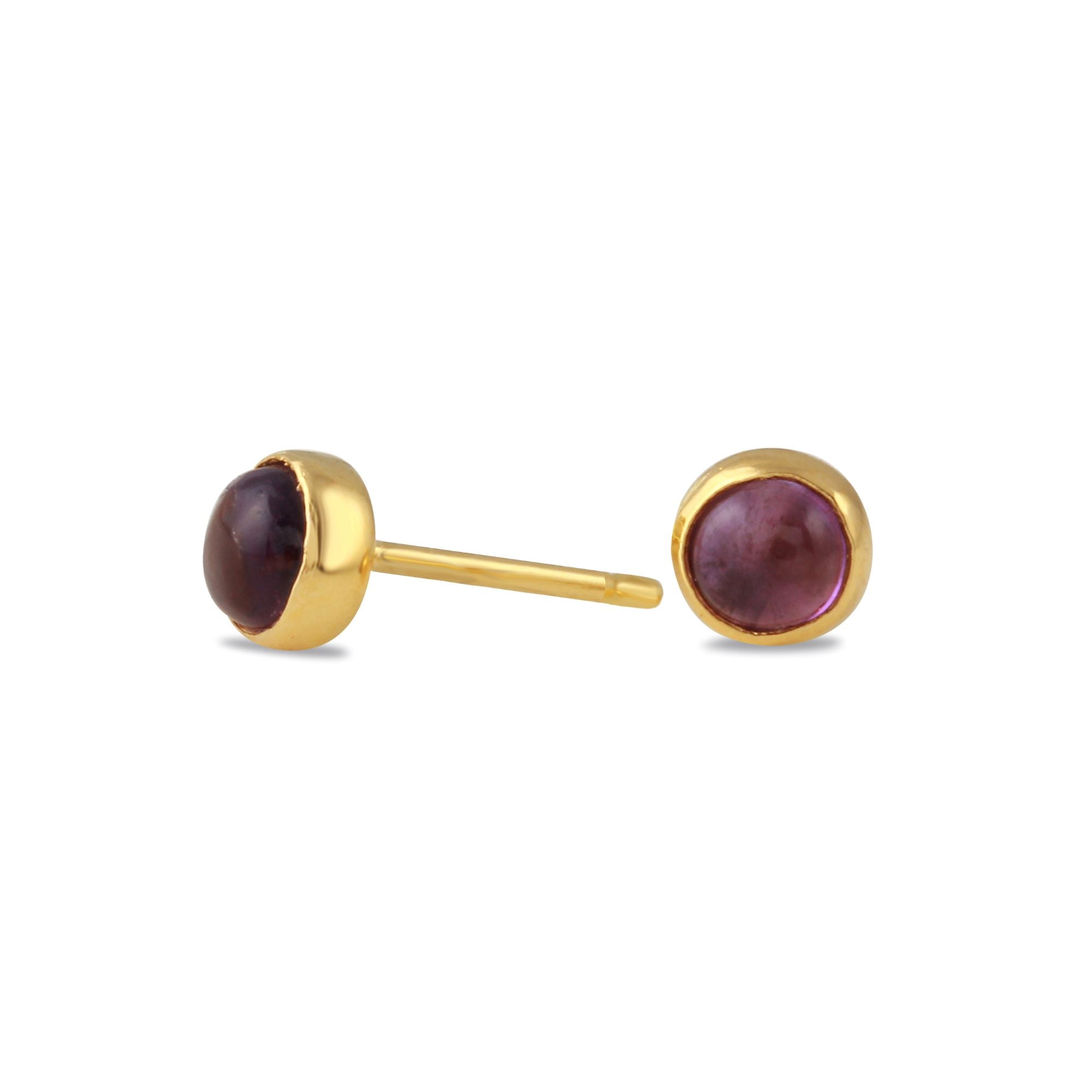 Amethyst Gemdrop 4mm Stud Earrings - 18K gold vermeil | Petite Collection earrings Amanda K Lockrow