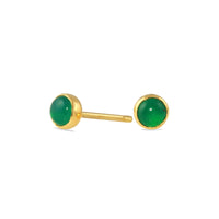 Green Onyx Gemdrop Stud Earrings - 18K gold vermeil | Petite Collection earrings Amanda K Lockrow