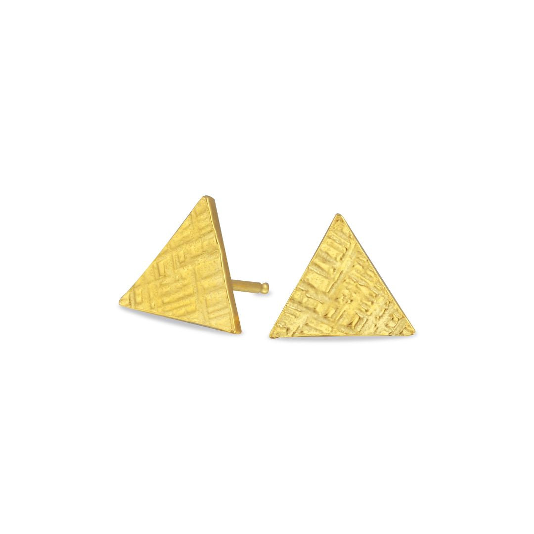 Hammered Triangle Studs - 18K yellow vermeil | Petite Collection earrings Amanda K Lockrow