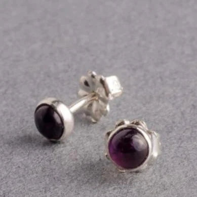 Amethyst Gemdrop 4mm Stud Earrings | Petite Collection earrings Amanda K Lockrow