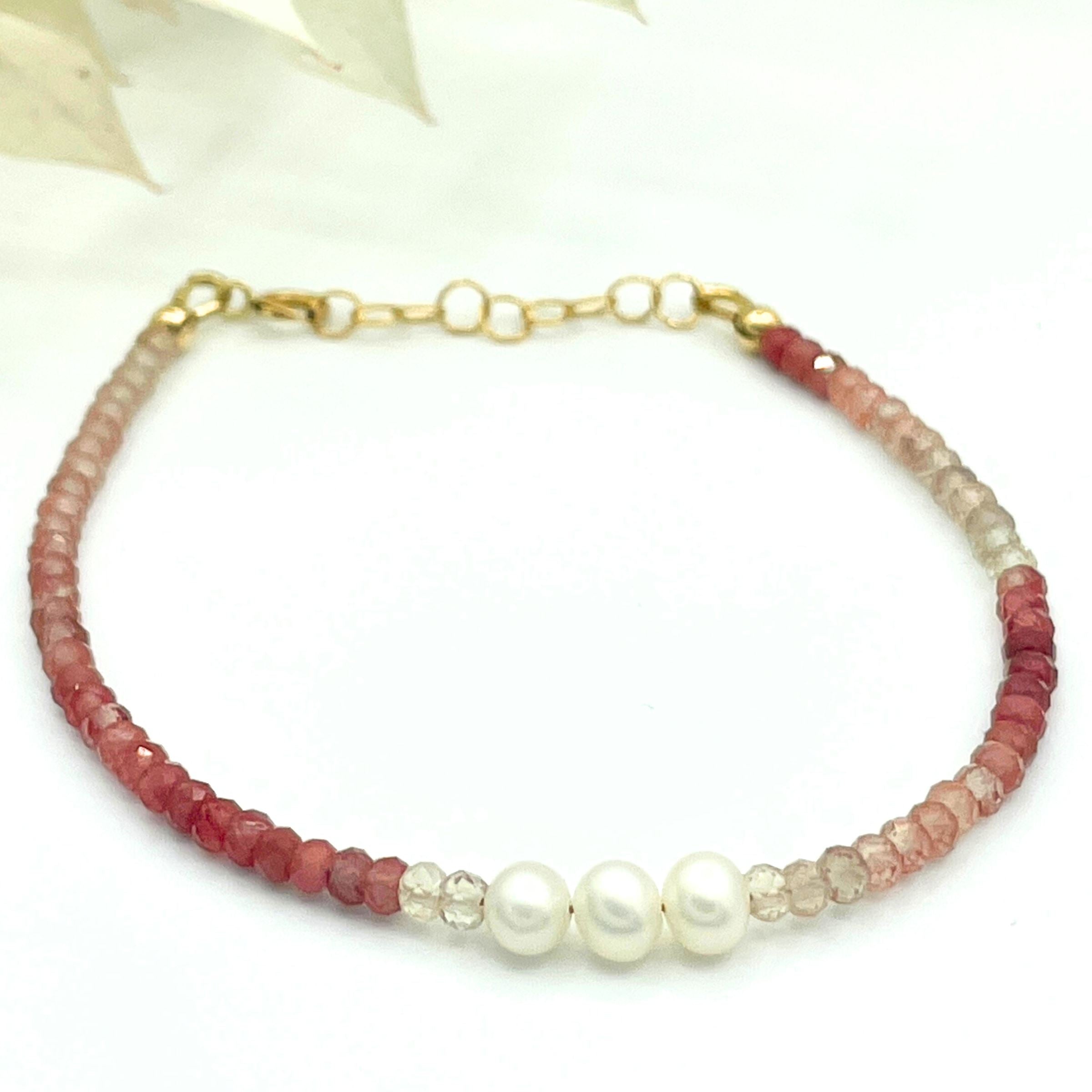 Strung Together Three Pearl Beaded Bracelet - 14k gold filled | Little Rock Collection bracelet Amanda K Lockrow