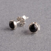 Black Onyx Gemdrop 4mm Stud Earrings | Petite Collection earrings Amanda K Lockrow