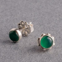 Green Onyx Gemdrop 4mm Stud Earrings | Petite Collection earrings Amanda K Lockrow