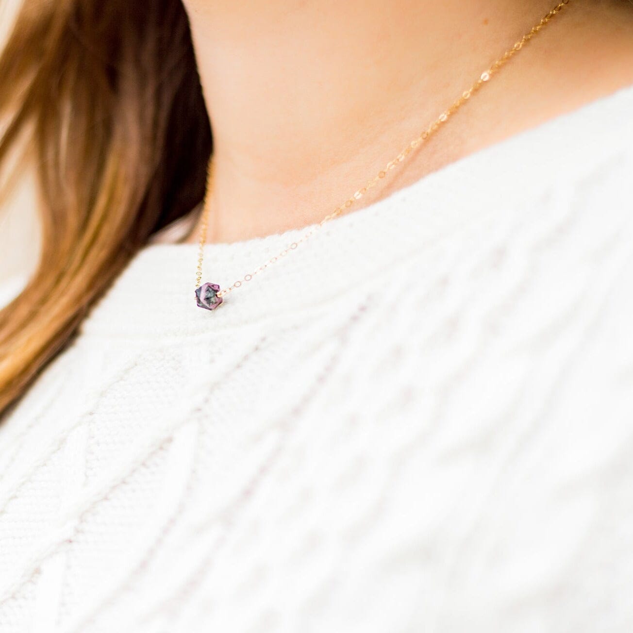 Prehnite Faceted Nugget Necklace - sterling silver or gold filled | Little Rock Collection necklace Amanda K Lockrow