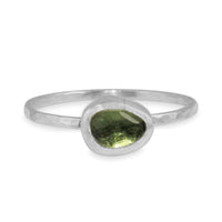 Moldavite Rose Cut Ring - sterling silver | Stone Love ring Amanda K Lockrow