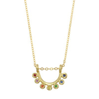 Dainty Rainbow Sapphire Sunrise Necklace - 14k gold | Sunrise Collection necklace Amanda K Lockrow