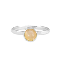 Peach Moonstone 6mm Stacking Ring - sterling silver | Petite Collection ring Amanda K Lockrow