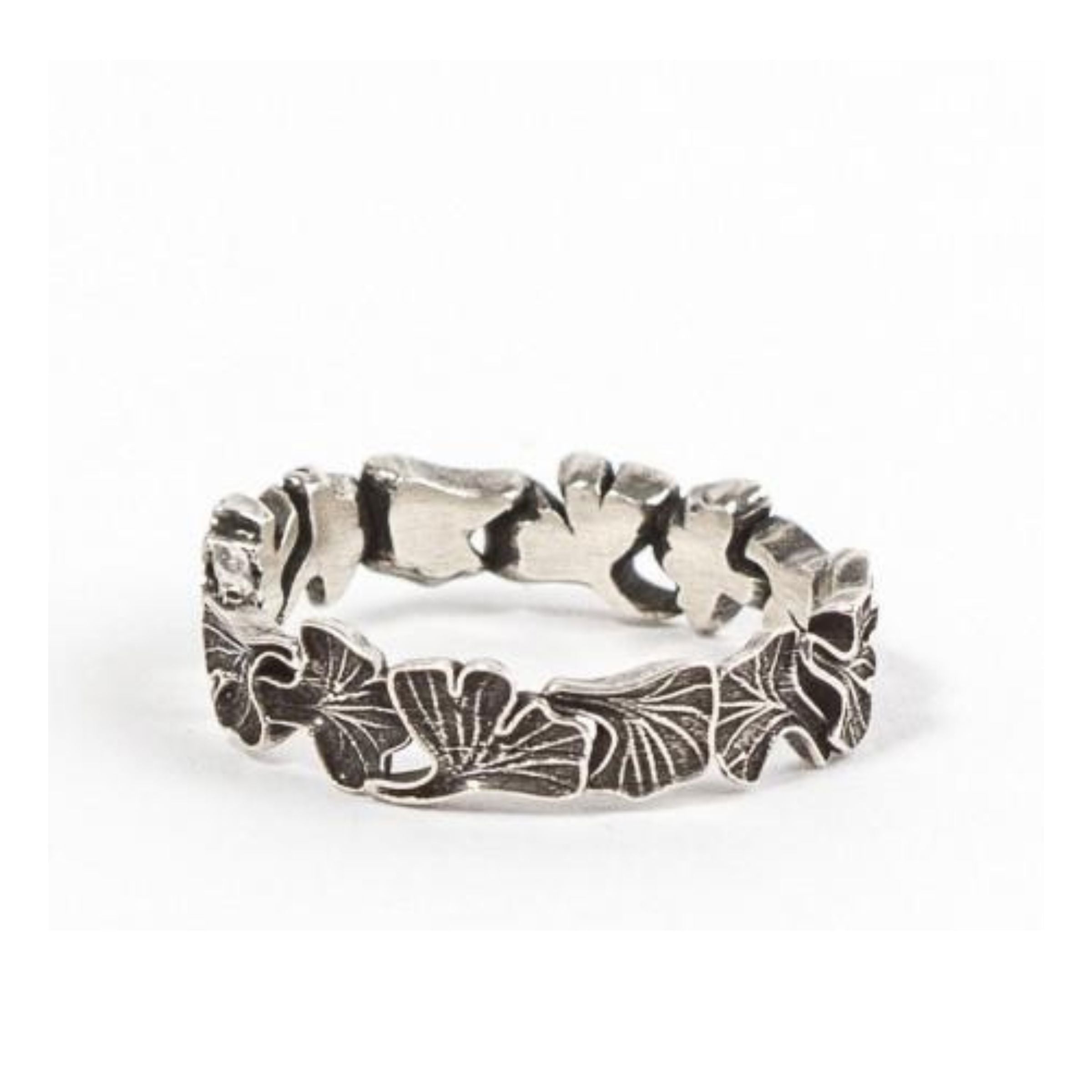 Ginkgo Leaves Band - sterling silver | Talisman Collection ring Amanda K Lockrow