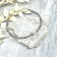 Strung Together Herkimer Diamond Beaded Bracelet - 14k gold filled | Little Rock Collection bracelet Amanda K Lockrow