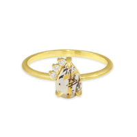 Rainbow Lattice Sunstone and Diamond Ring - 10k gold | size 7 | Fine Collection ring Amanda K Lockrow