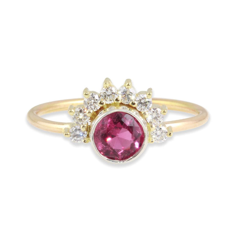 Empress Pink Tourmaline and Diamond Ring - 14K gold | Sunrise Collection ring Amanda K Lockrow